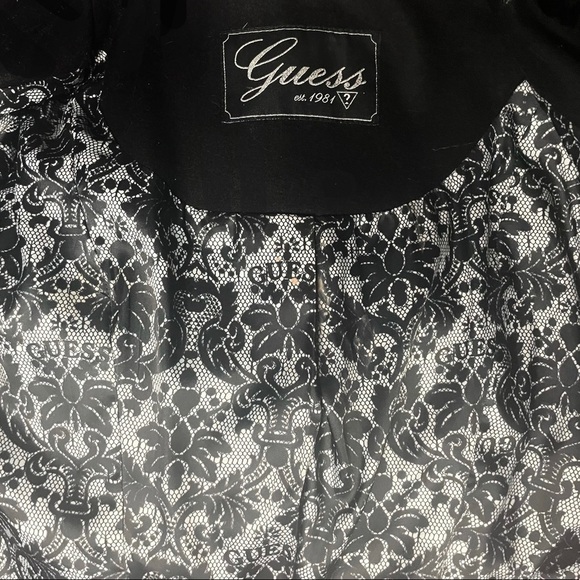 GUESS MELTON WOOL BLEND ASYMMETRICAL ZIP PEACOAT - Picture 8 of 9